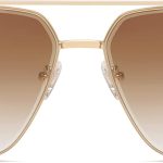 Oversized Retro Square Metal Frame Sunglasses, Large Vintage Double Bridge Flat Lens Unisex Sunglasses