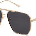 Retro Oversized Square Polarized Sunglasses for Women and Men Vintage Shades Classic Large Metal Sun Glasses