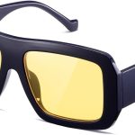 Sunglasses Womens Men Trendy Retro Sun Glasses Oversize Square Frame Shades