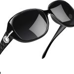 Big Women Sunglasses Polarized Trendy Sun Glasses Large Rectangle UV Protection Rhinestone Sunnies