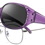 Women Polarized Fit Over Sunglasses with Rhinestone, Sun Glasses for Prescription Glasses UV400 Protection
